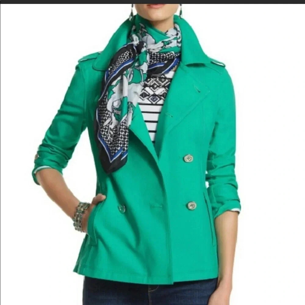 White House Black Market Green Swing Jacket